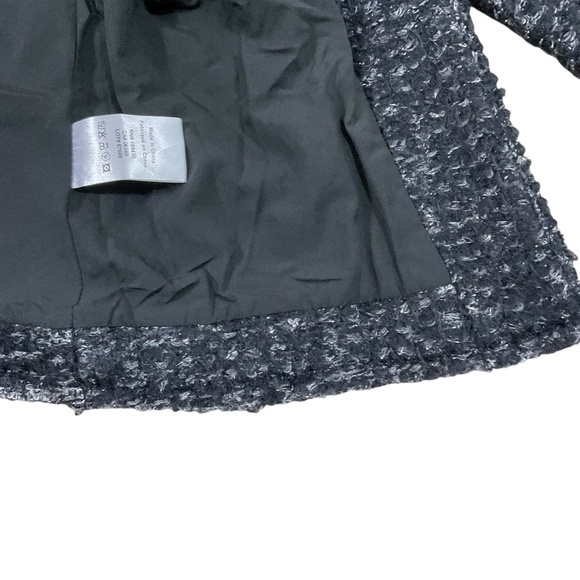 Elan Jackie-Style Boucle Tweed Jacket size Small Metallic Thread Raw Hem Lined - Picture 9 of 15